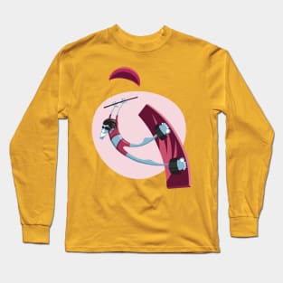 illustration man with wakeboard Long Sleeve T-Shirt